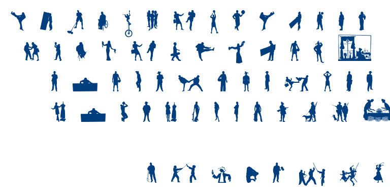 Human silhouettes free eight font
